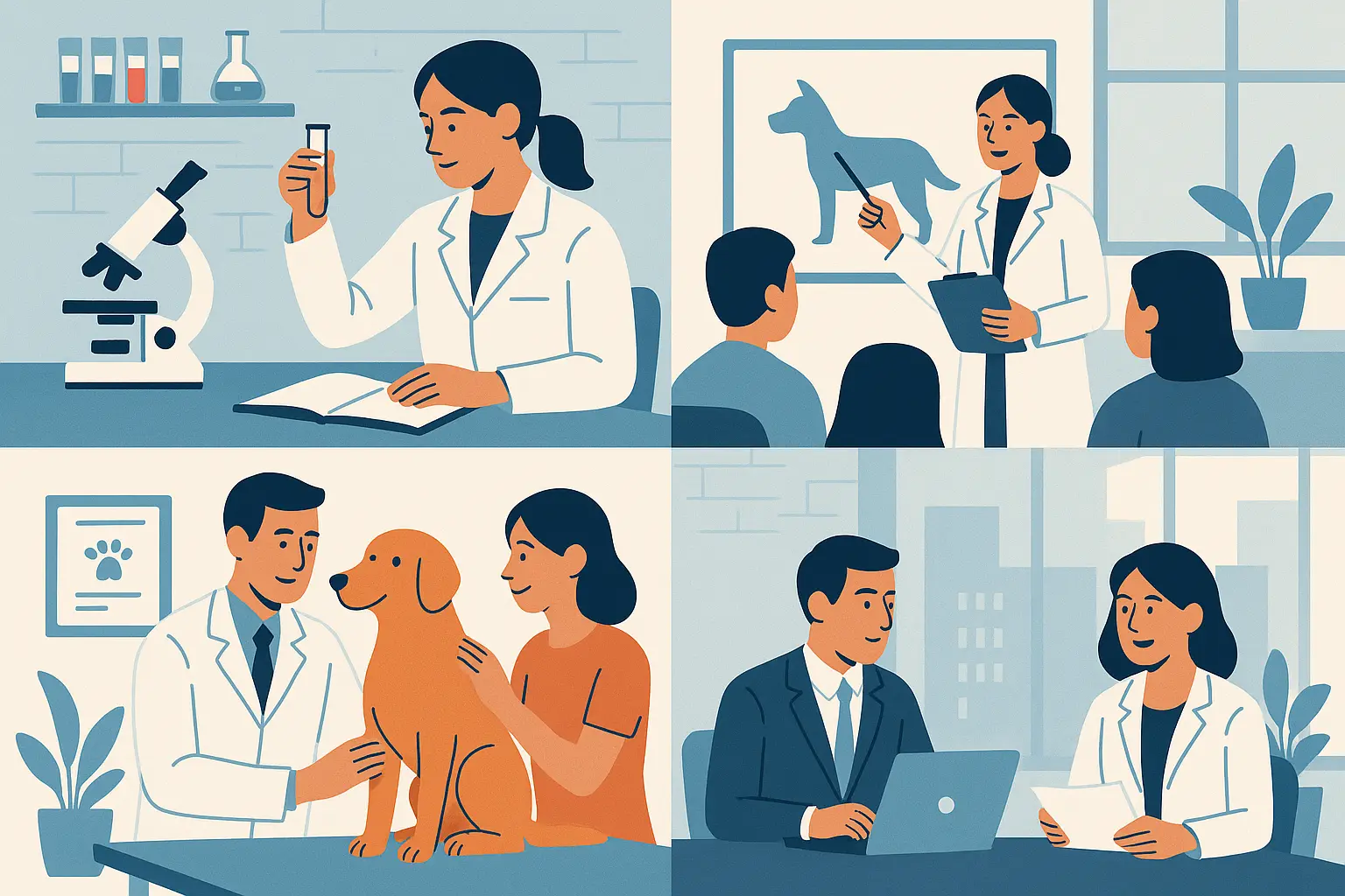 Veterinarian working in pharmaceutical research laboratory