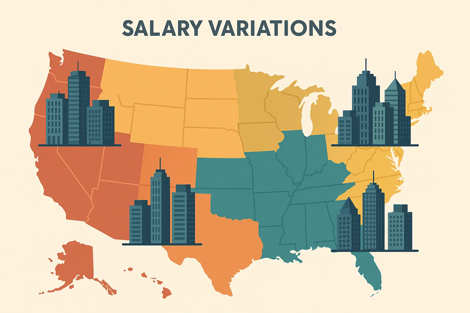 Geographic salary differences for paralegals across United States