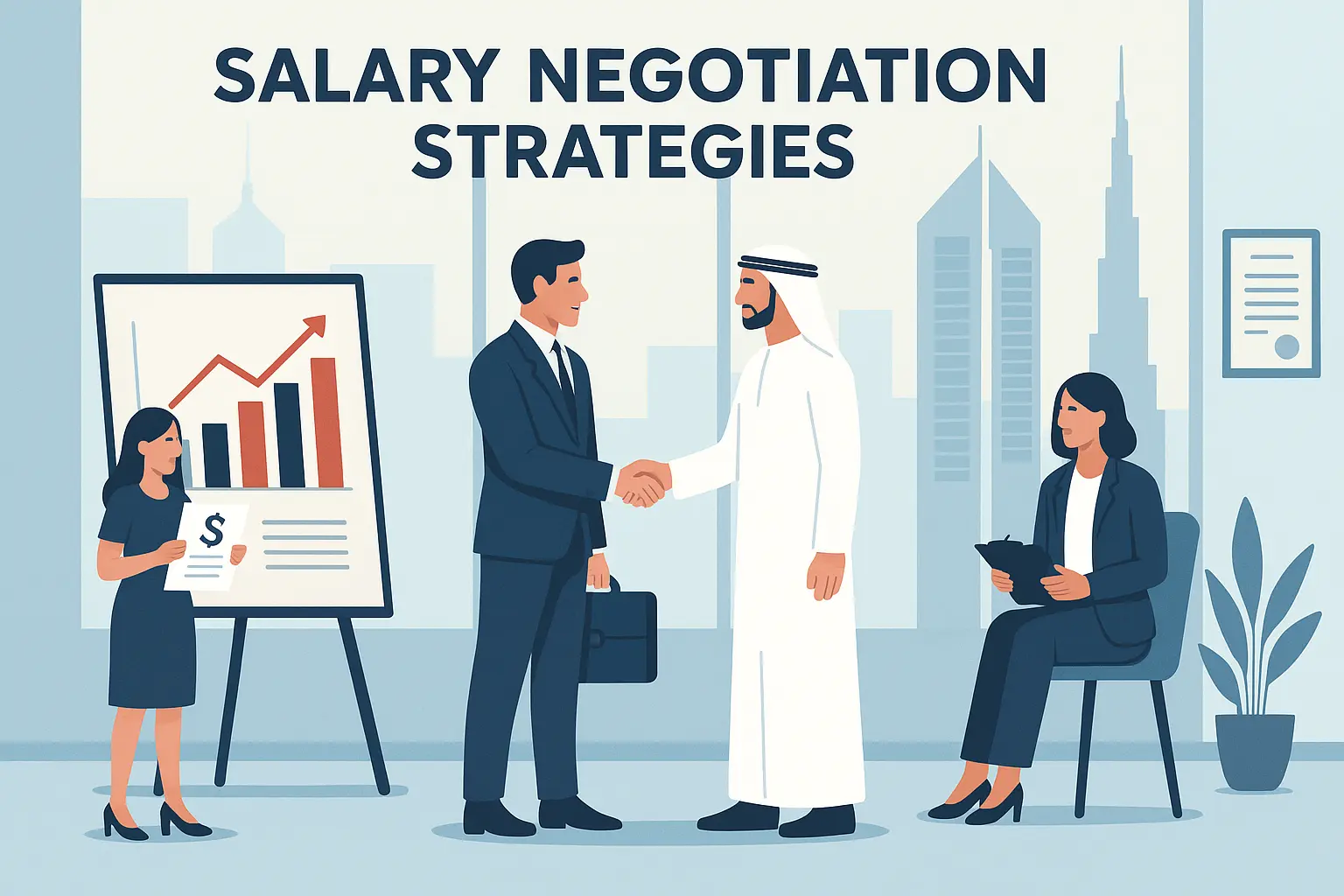 Salary negotiation strategies visualization