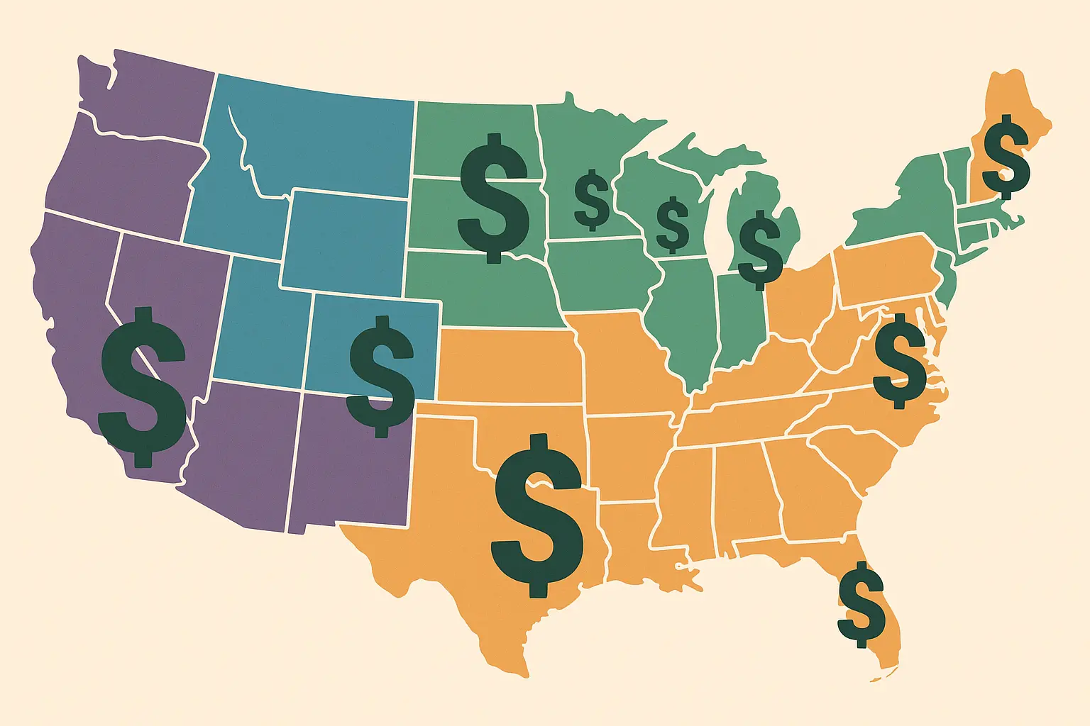 Geographic salary map for data analysts