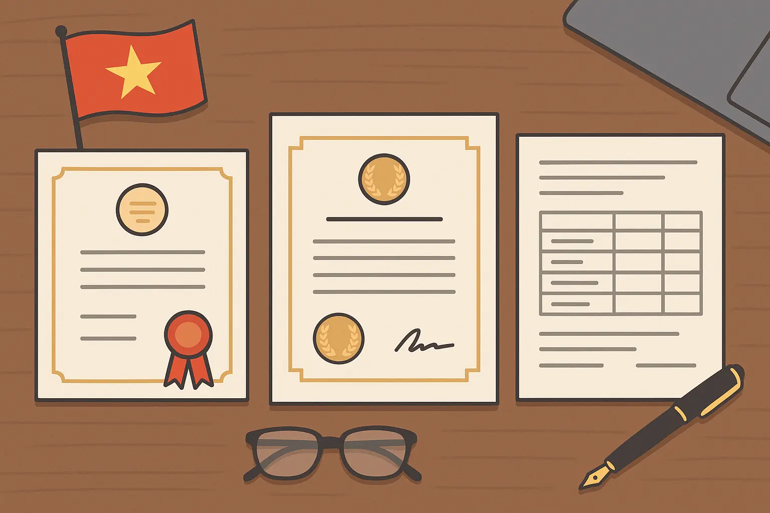 Educational documentation for Vietnam jobs