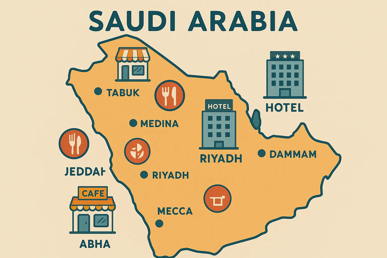 Modern hotel bar setup in Saudi Arabia