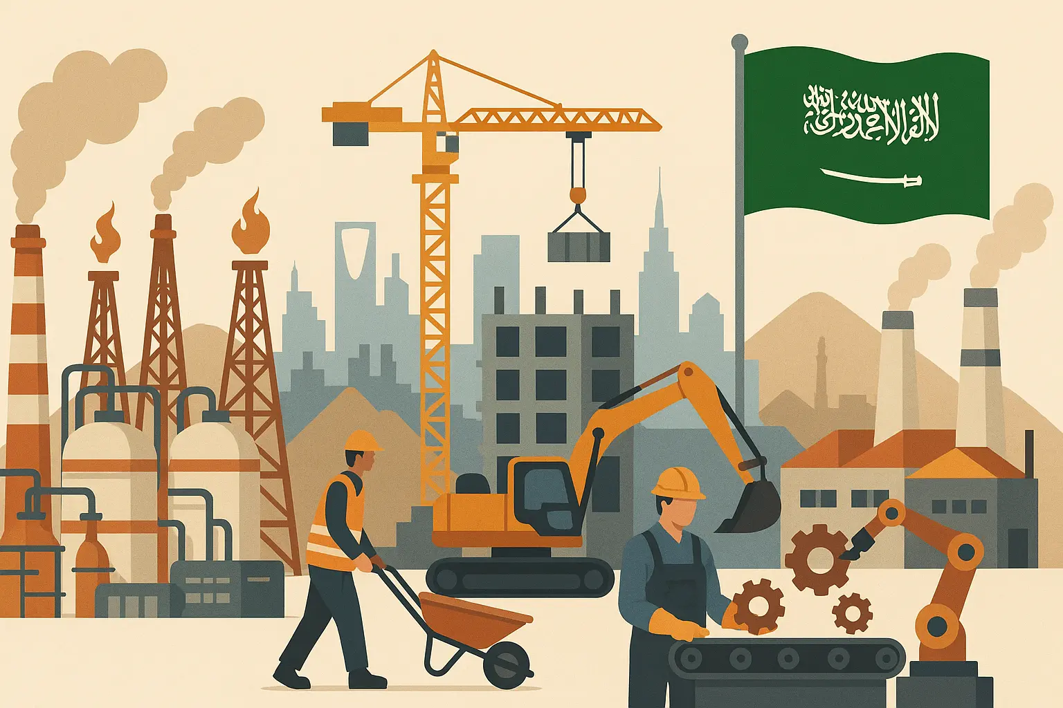 Industrial electrical work in Saudi Arabia oil facility