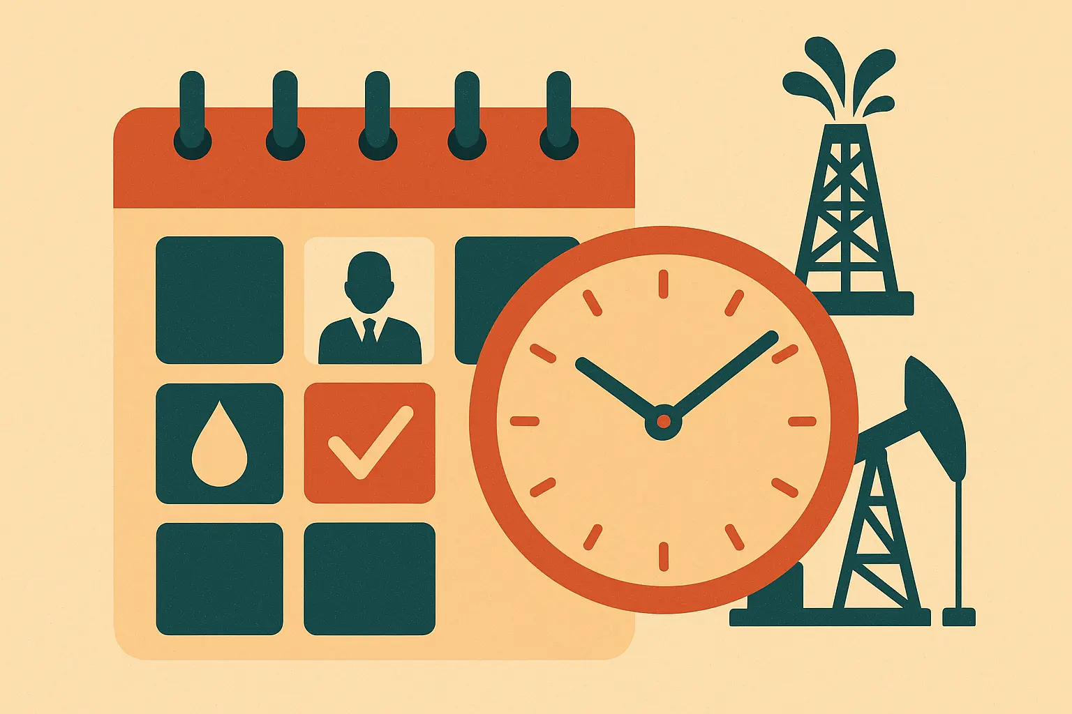 Strategic job change timing for oil rig workers