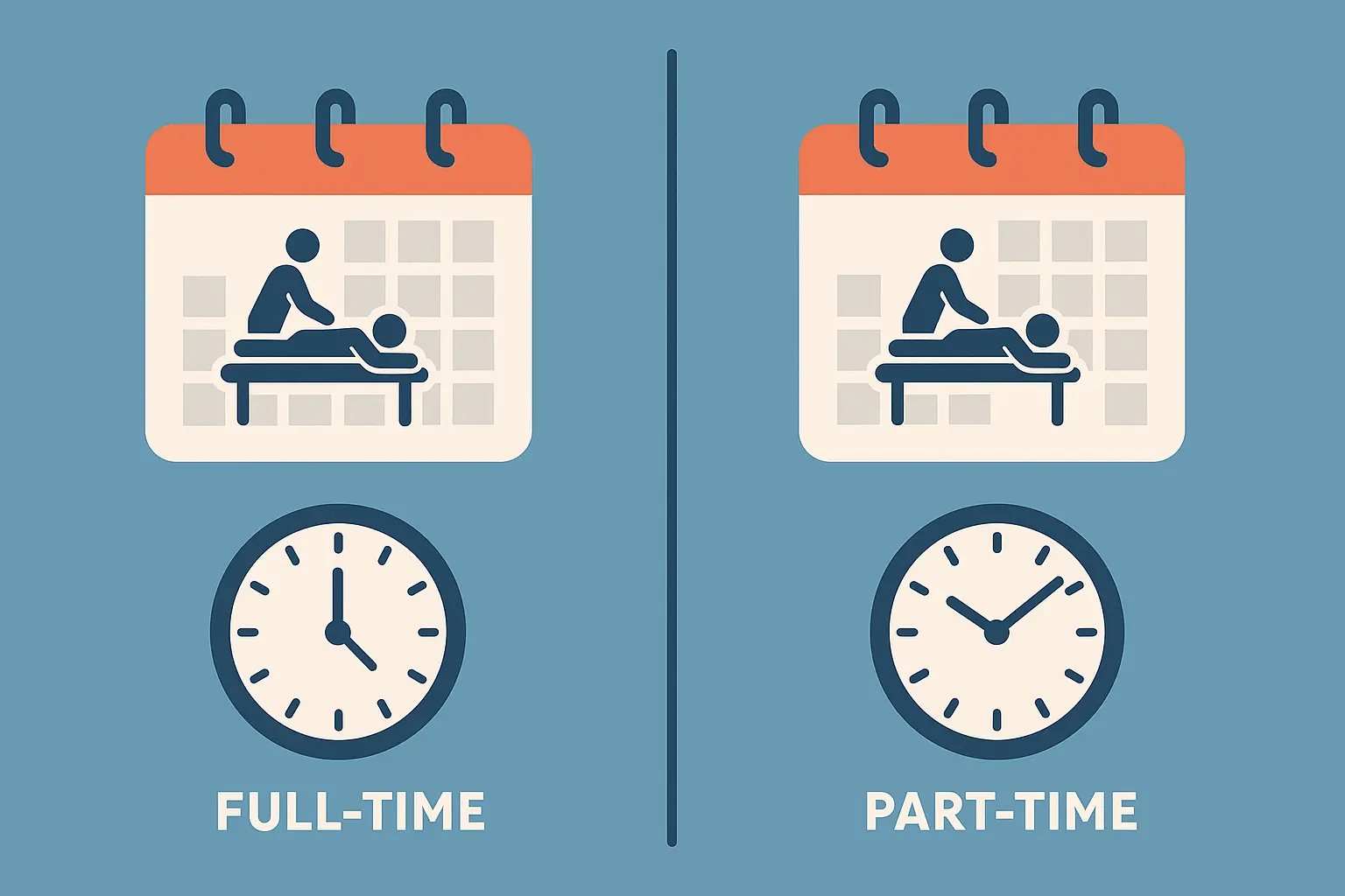 Full-time vs part-time massage therapy income comparison