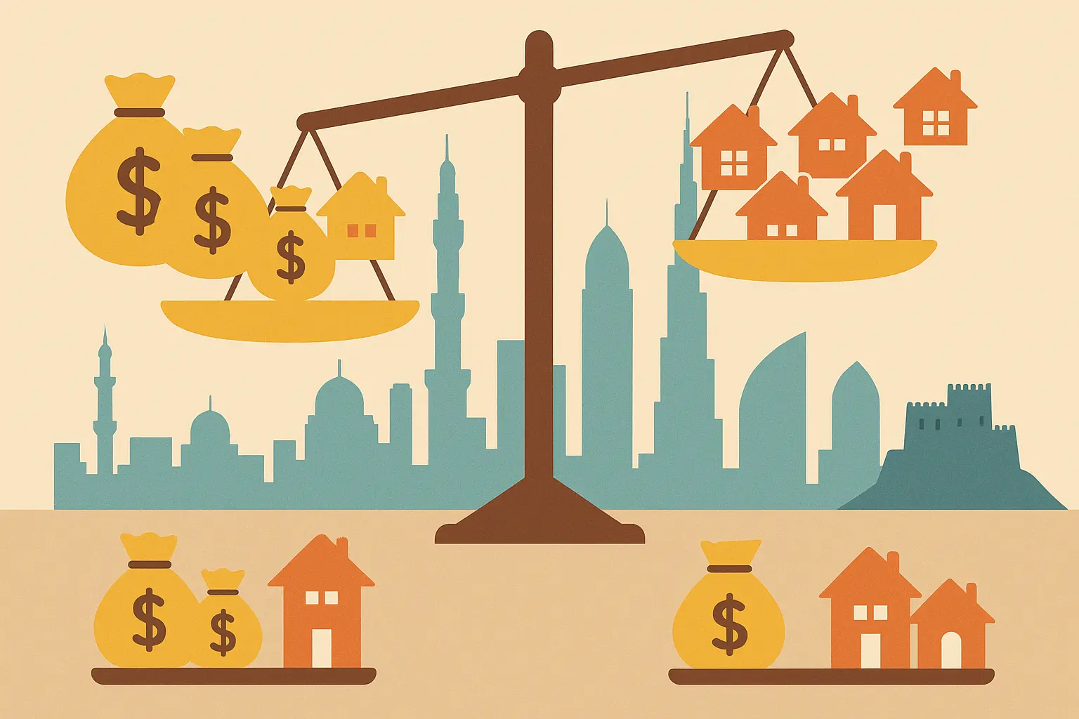 UAE emirates map showing salary differences