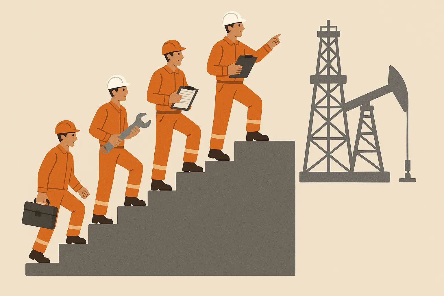 Oil rig career advancement ladder