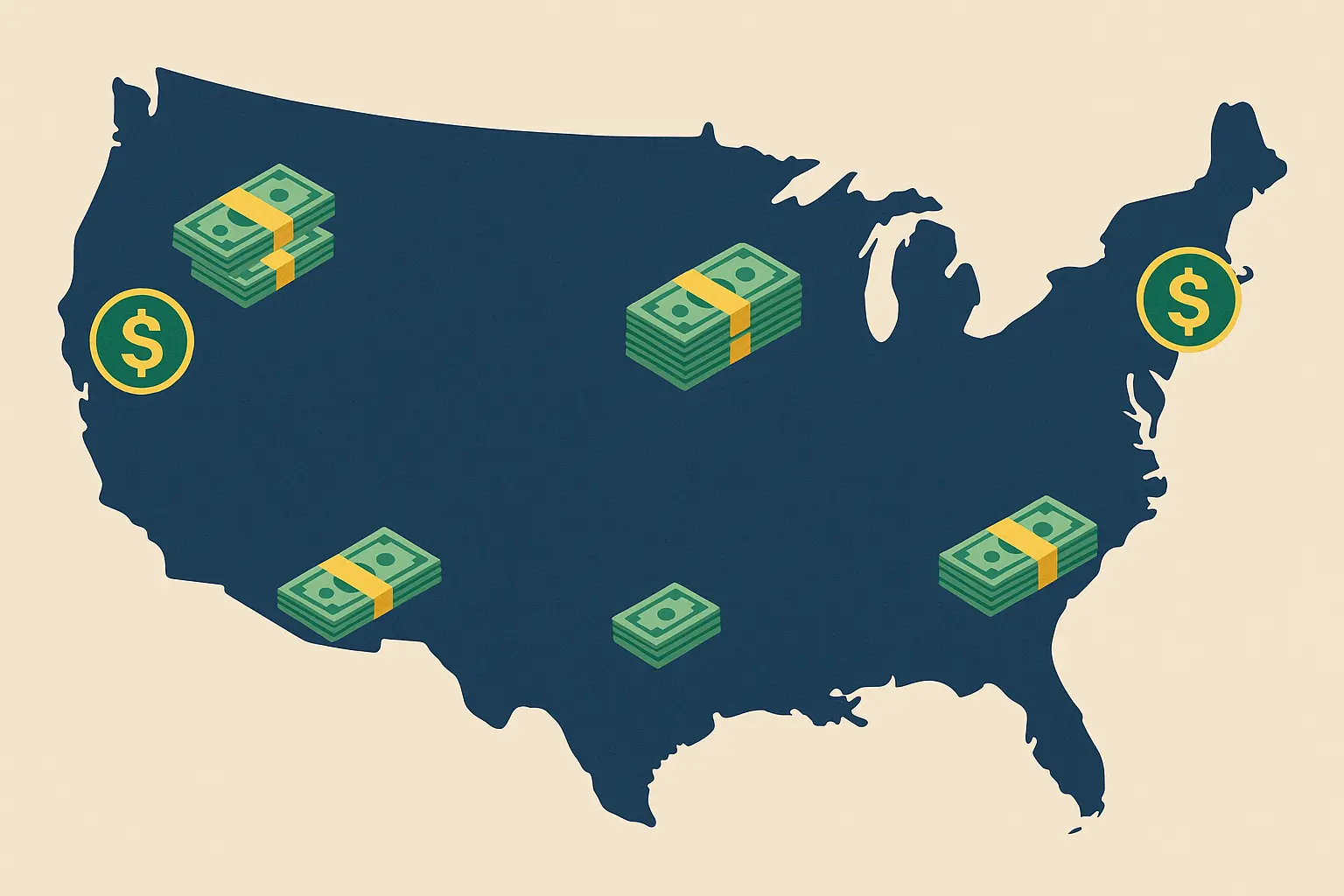 Geographic salary distribution map