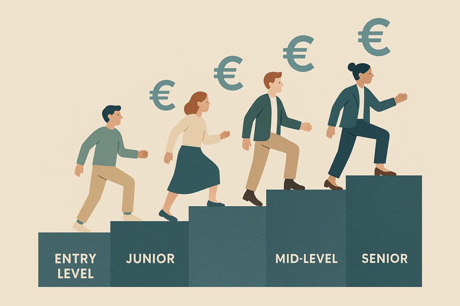 Entry level vs senior salary comparison Iceland