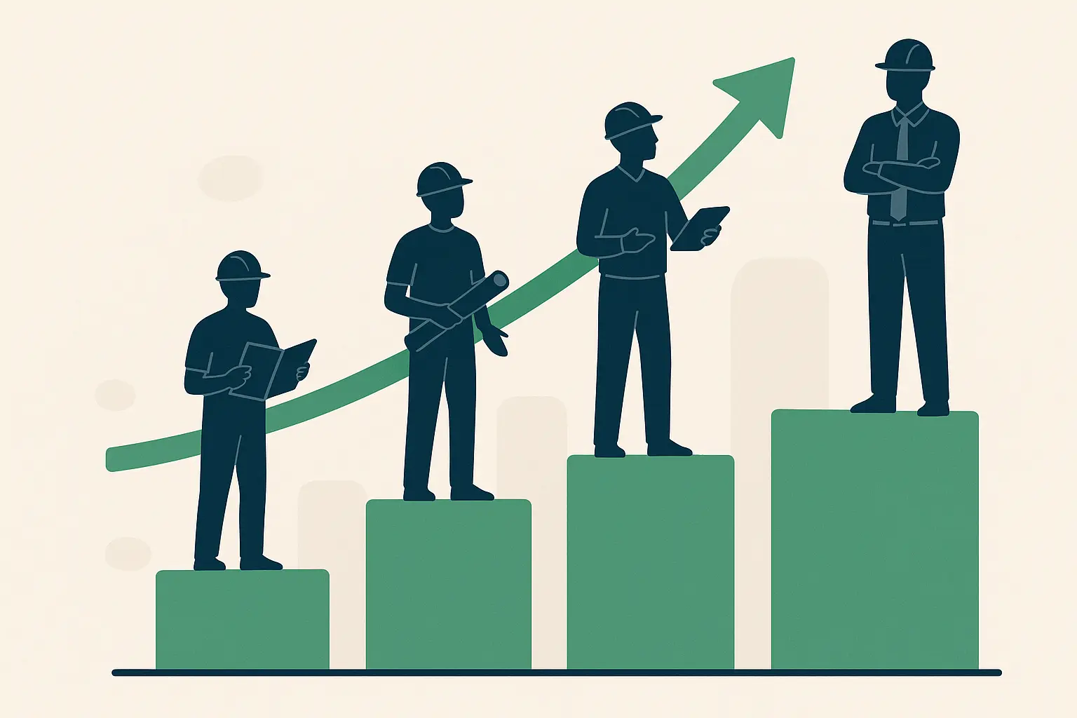 Construction manager salary progression chart