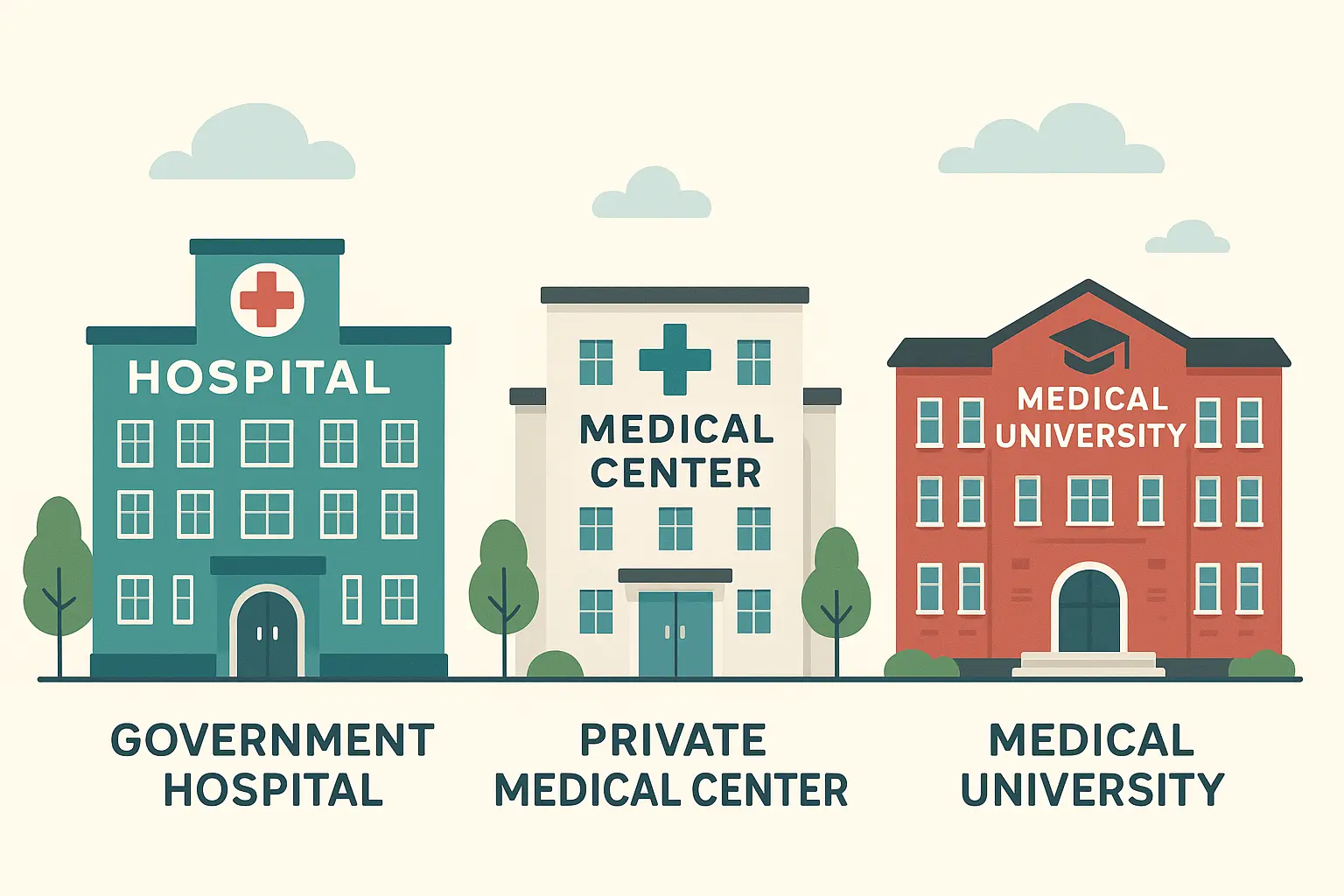 Different hospital types salary comparison