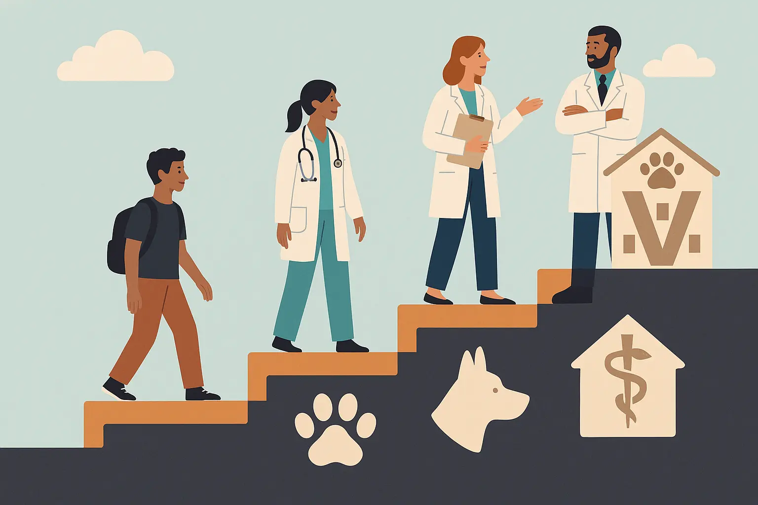 Veterinary career progression from student to practice owner