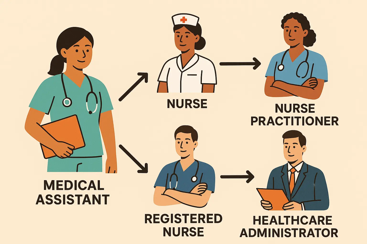Career transition paths from medical assistant to higher-paying healthcare roles