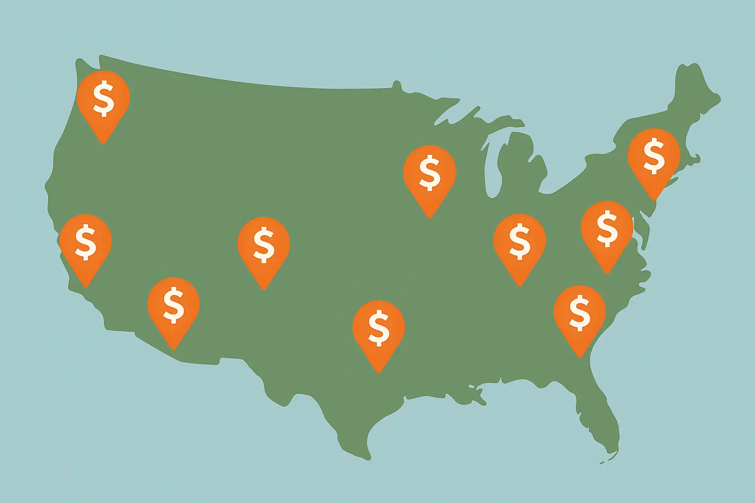 Geographic salary map for construction managers