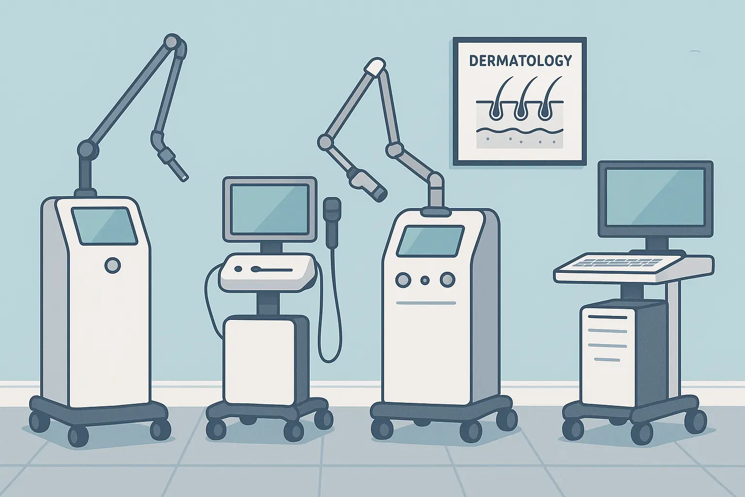 Modern dermatology equipment and technology investments