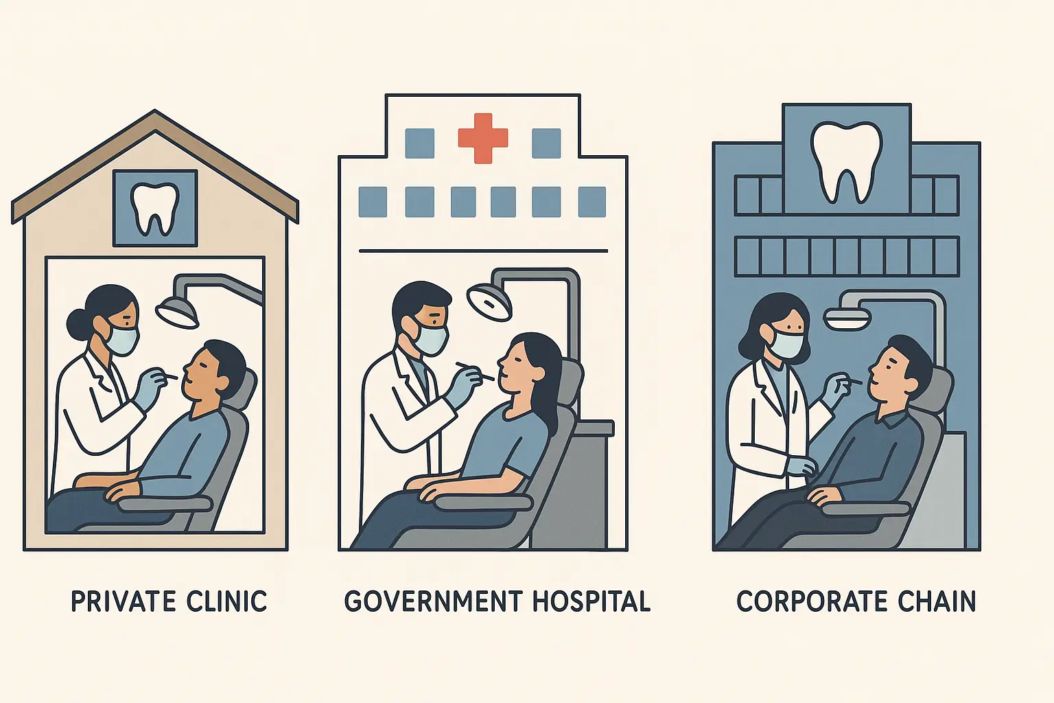 Different dental practice settings in Saudi Arabia