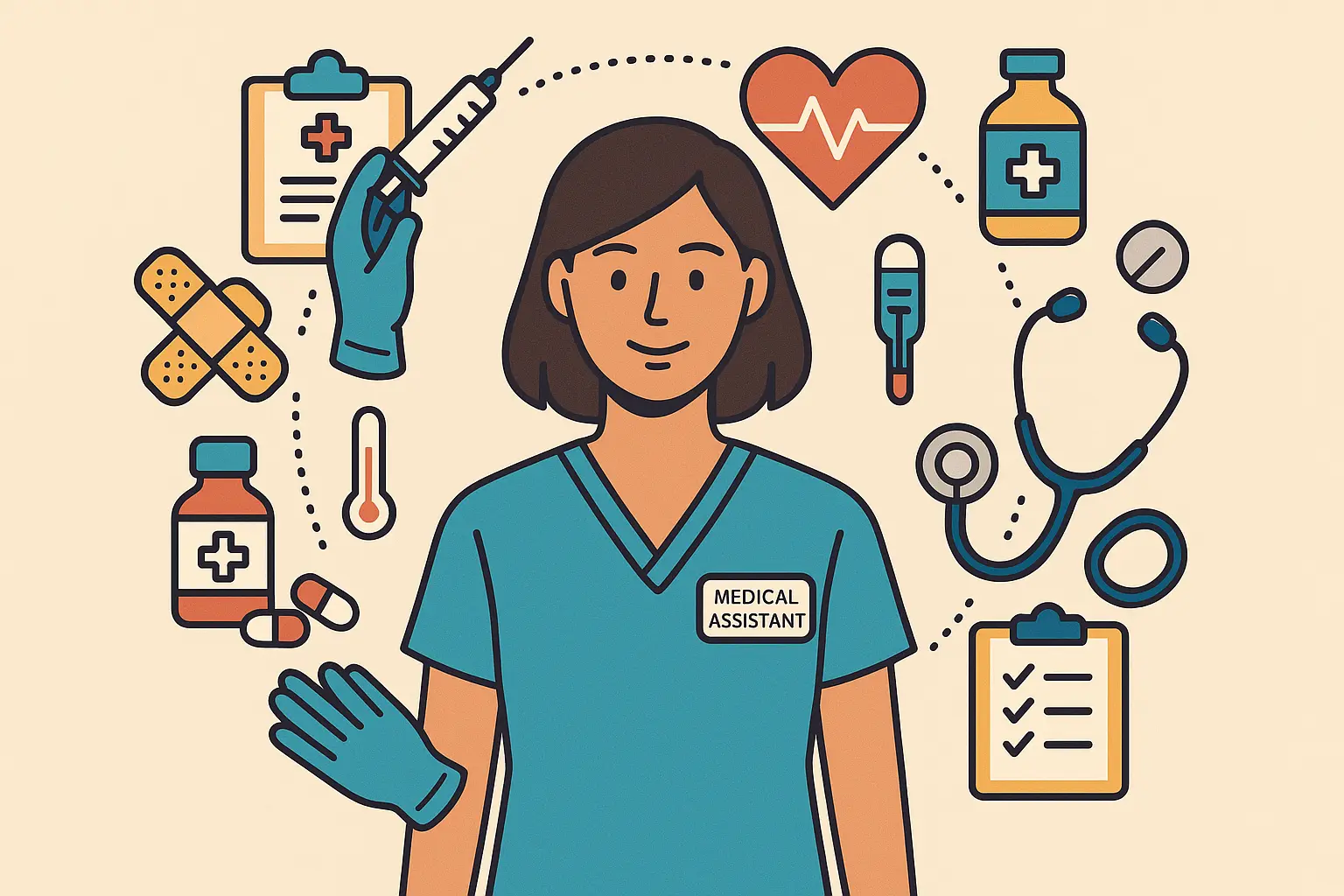 Multi-skilled medical assistant performing various clinical duties