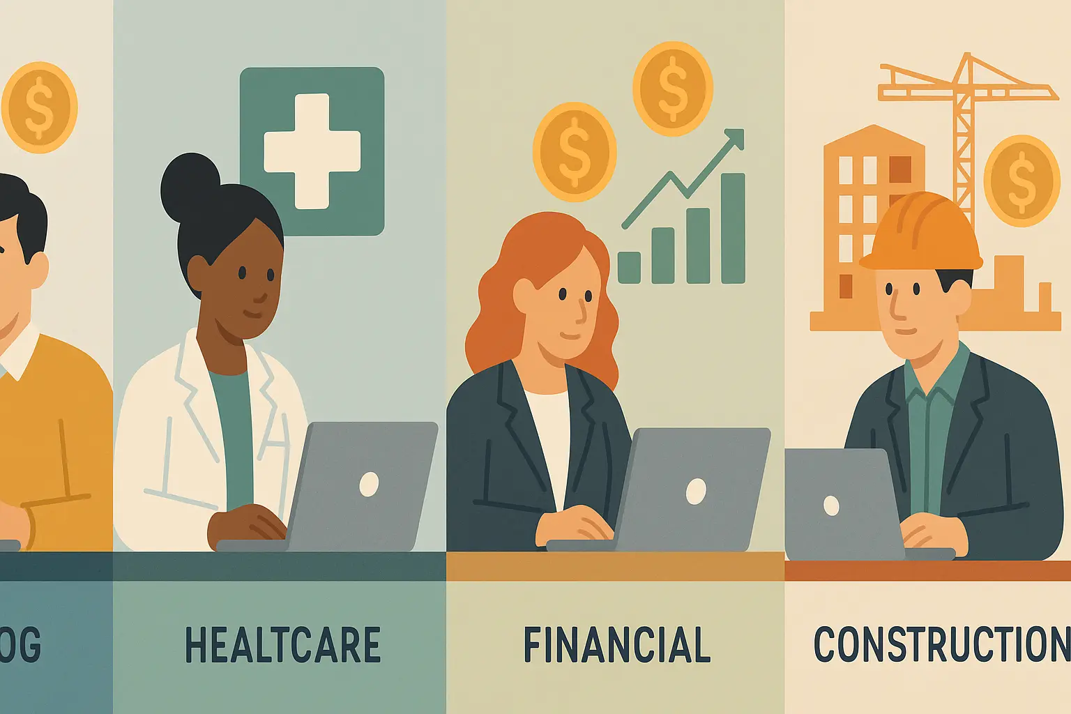 Industry comparison chart showing project manager salary ranges