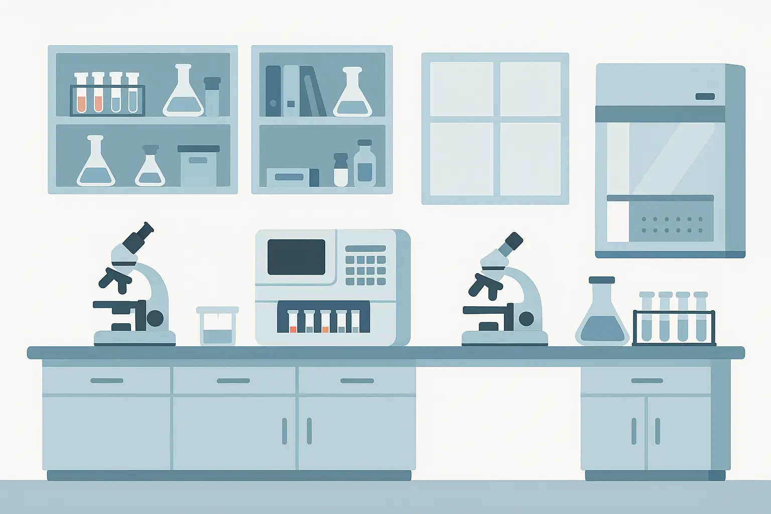 Medical laboratory scientist working with equipment