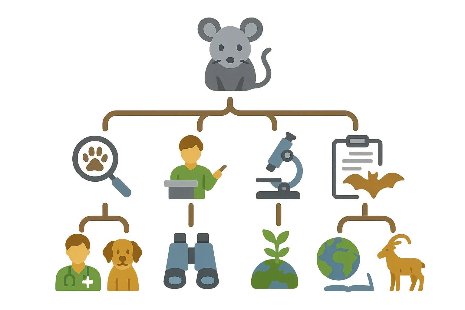 Different career paths for mammalogists