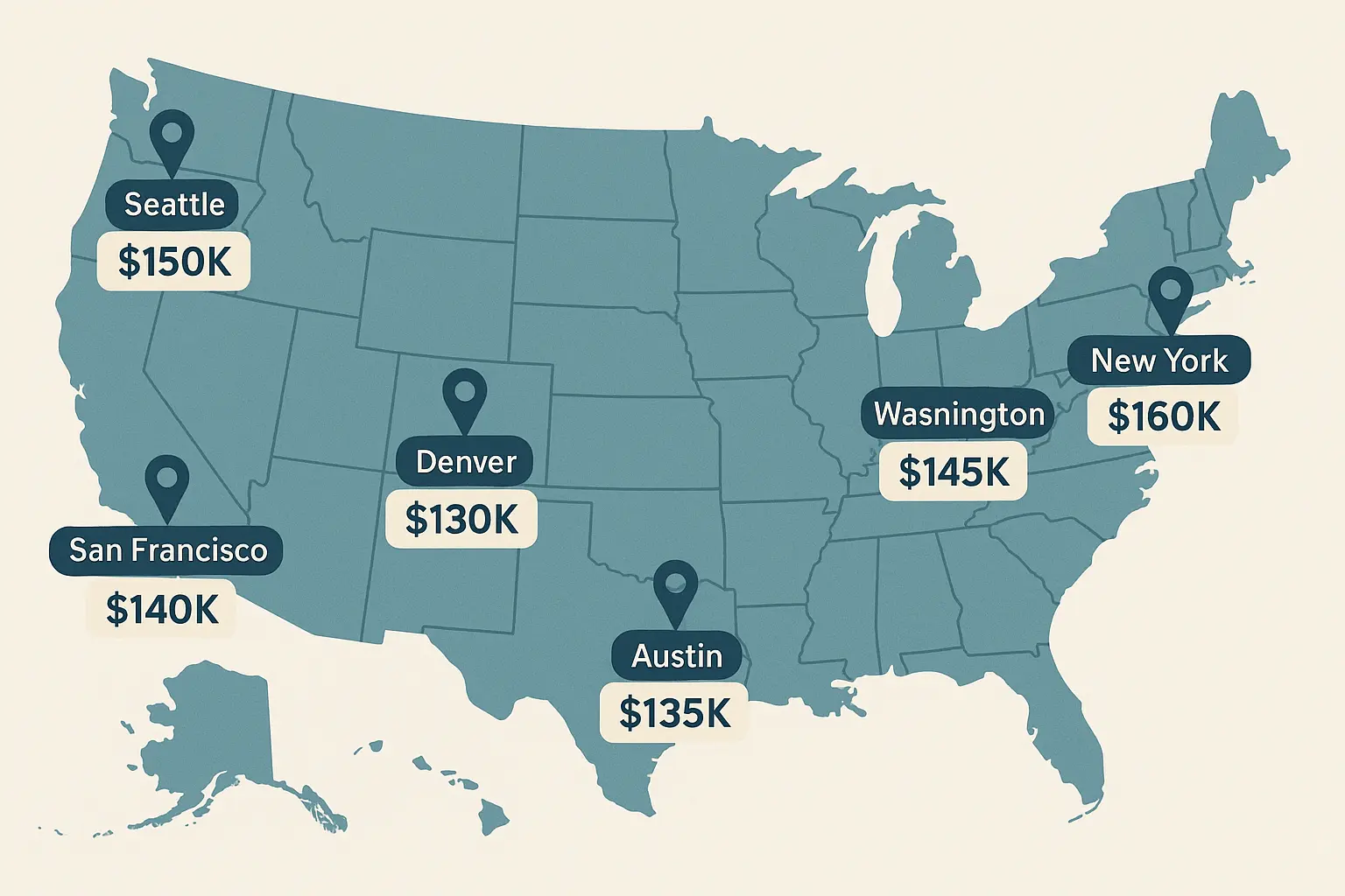 Geographic salary distribution for prompt engineers