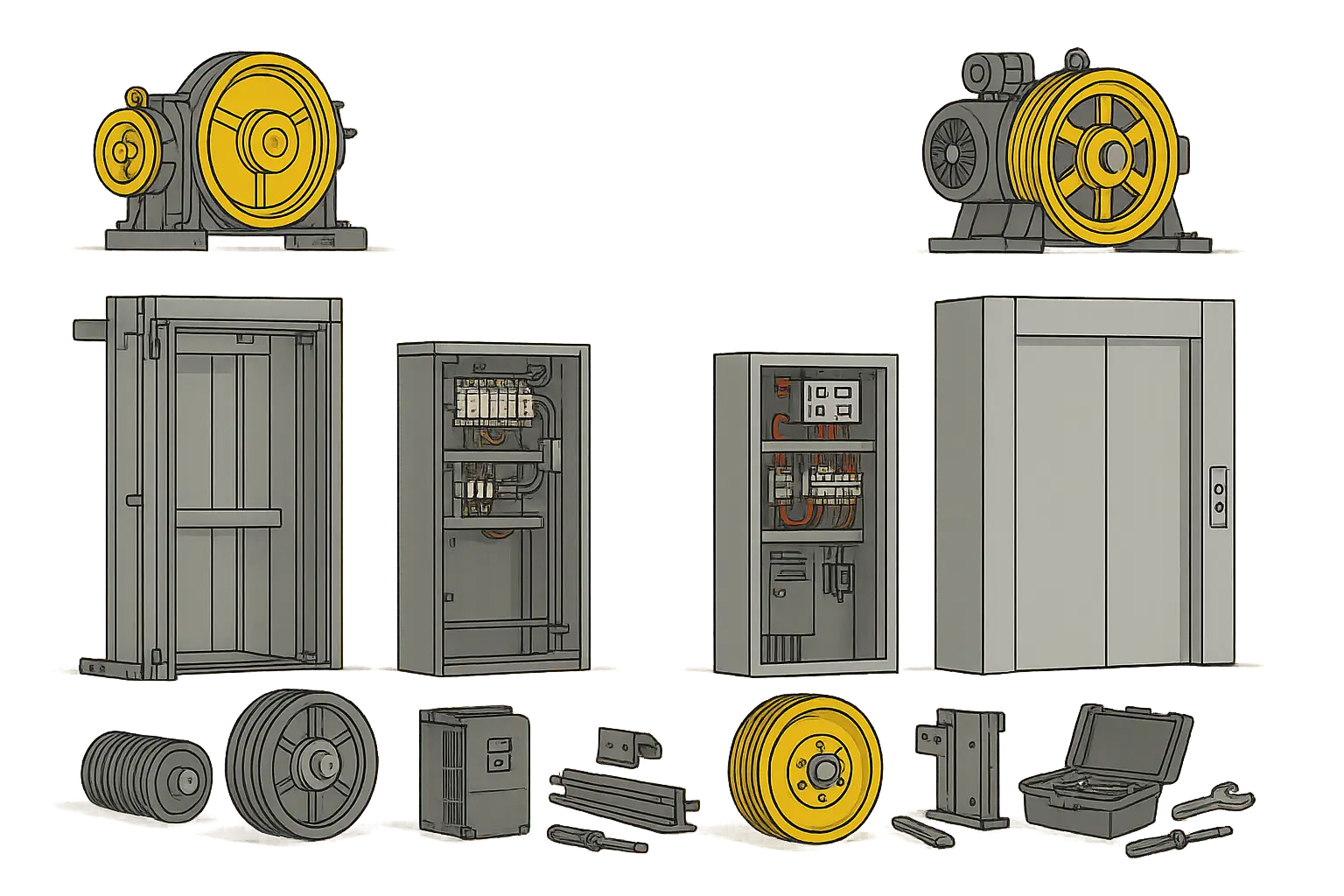 Elevator modernization project in progress