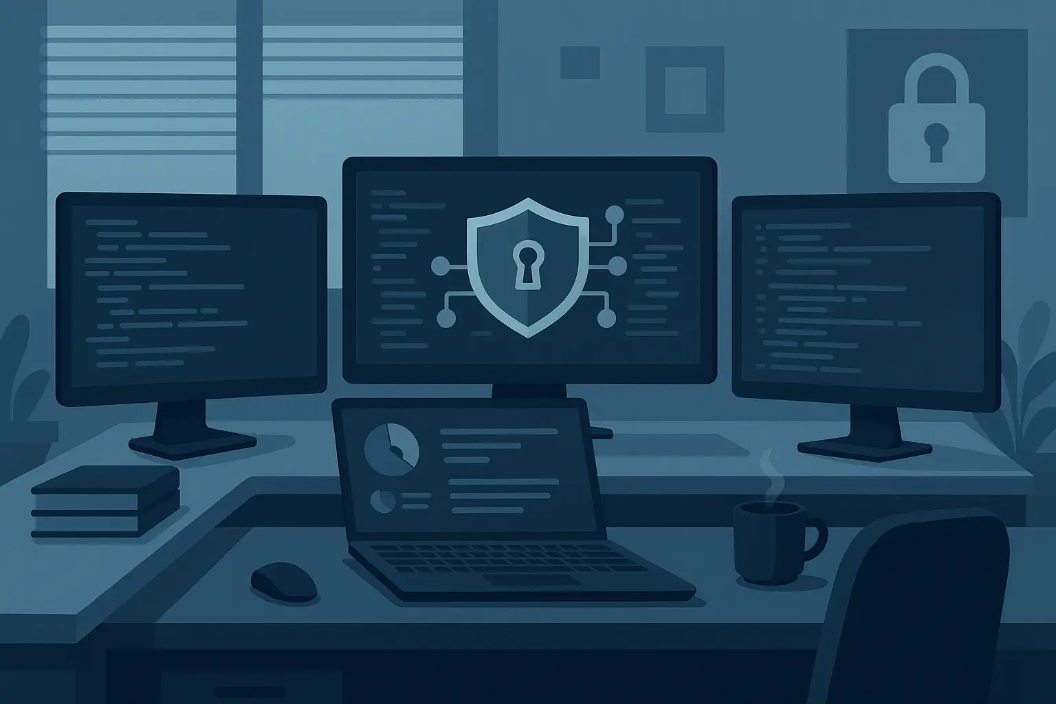 Ethical hacker analyzing cybersecurity data