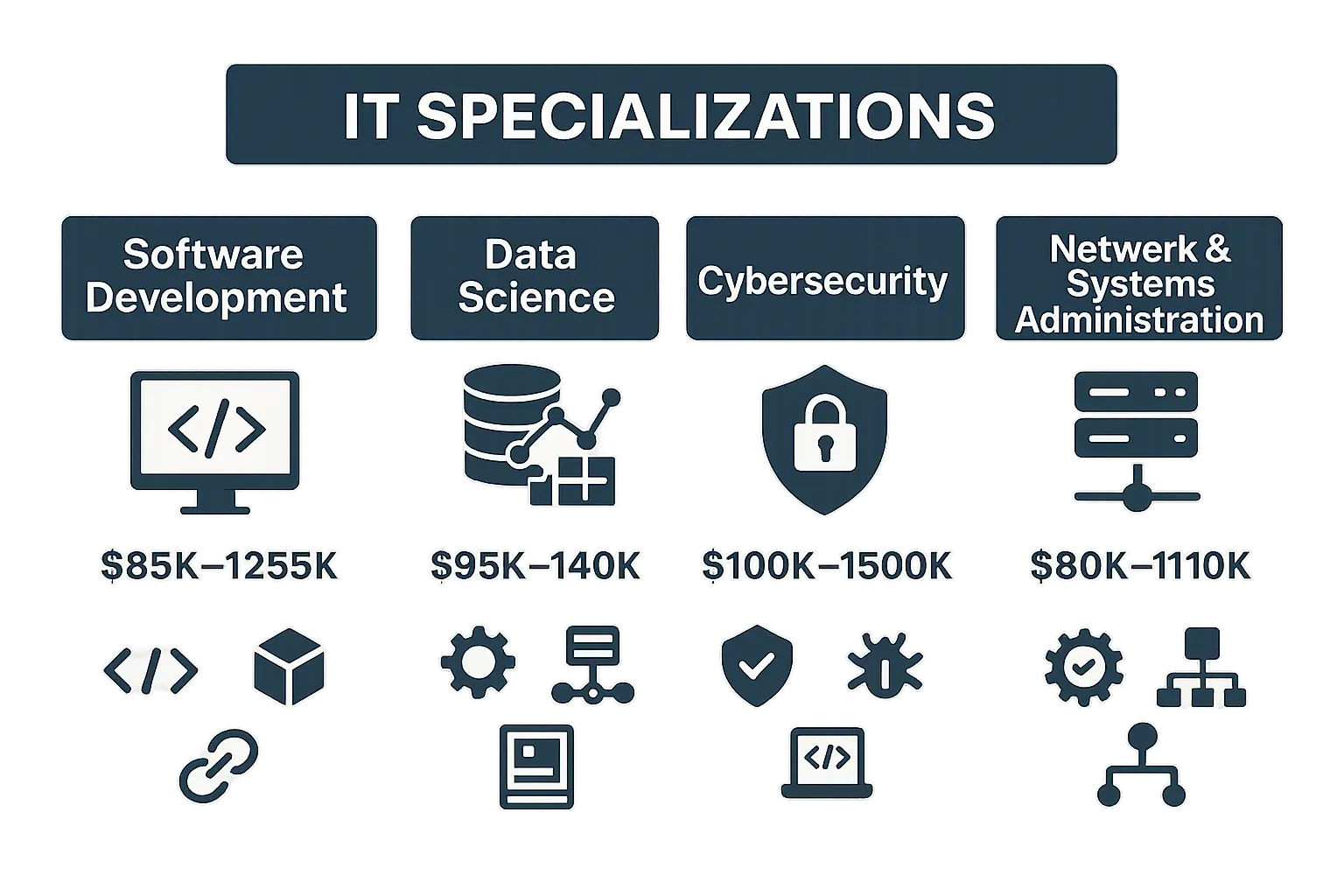 IT engineering specializations and salary premiums