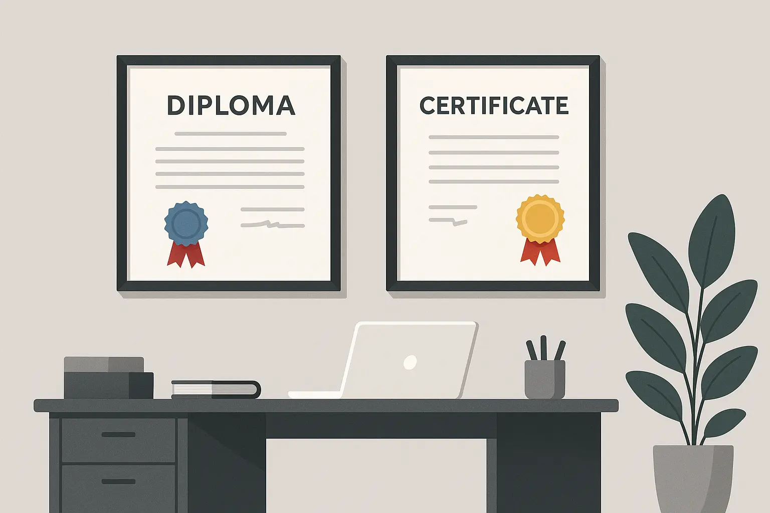 Professional credential display in hedge fund office