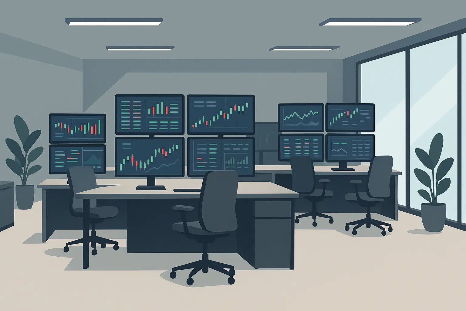 Hedge fund portfolio manager analyzing financial data