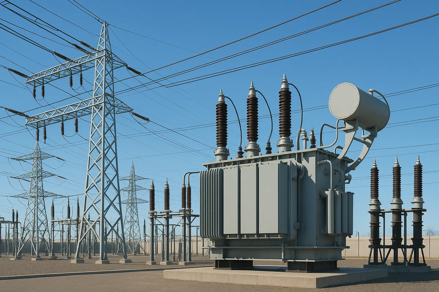 Lineman working on electrical power lines