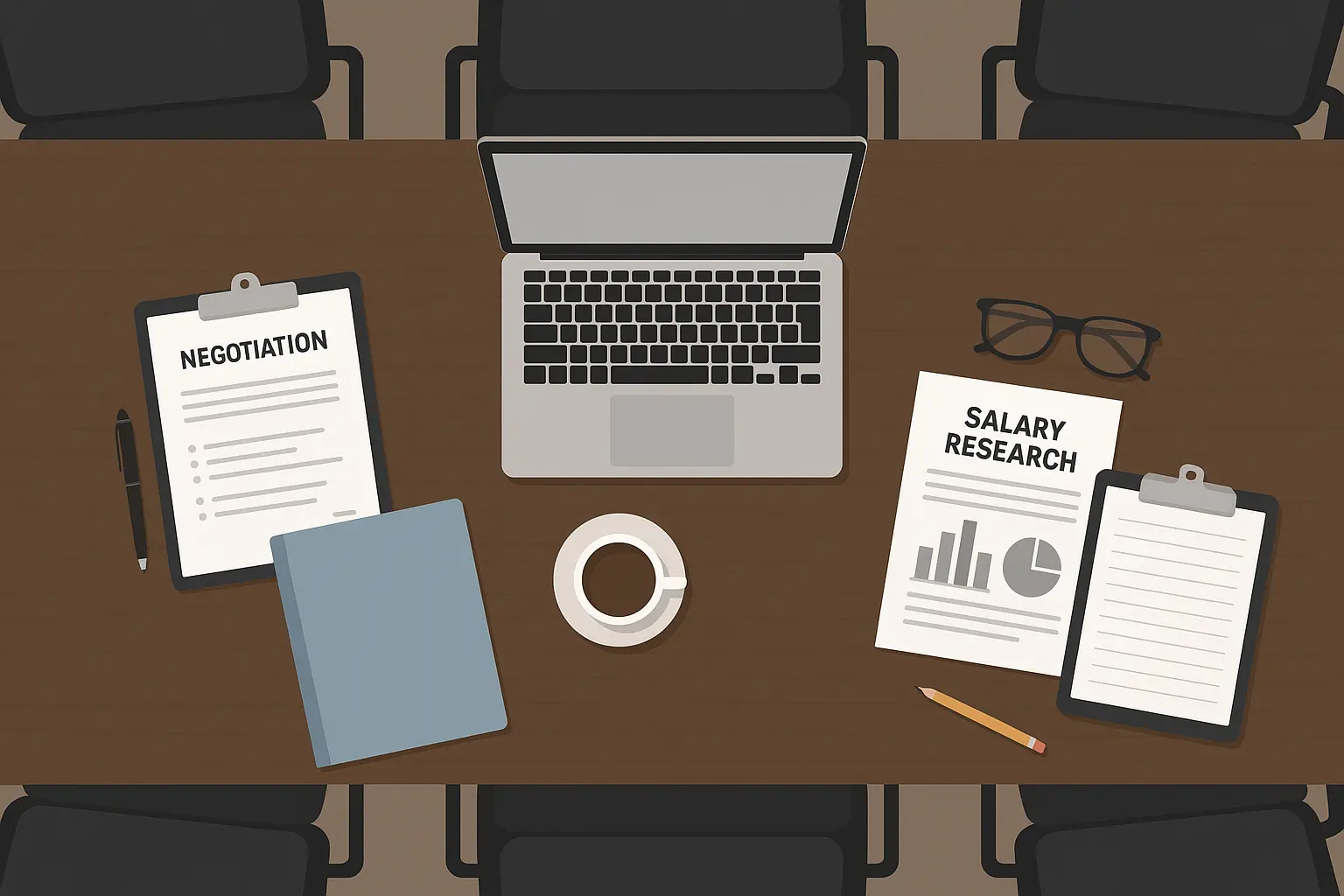 Professional salary negotiation meeting